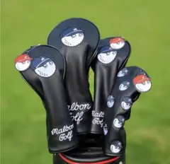 【大人気新品4点セット】野球帽Malbon Golfマルボンゴルフクラブカバー黒
