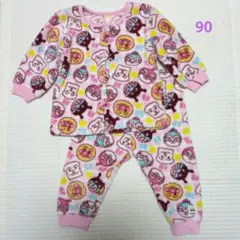 アンパンマン　パジャマ　フリース　ピンク　モコモコ　90