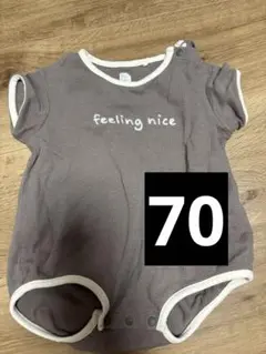 半袖 ロンパース ブラウン 70
