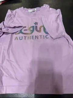 紫色 グリッター ロゴ 半袖Tシャツ
