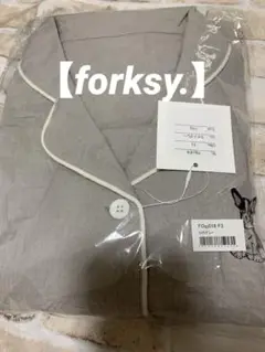 新品forksy.コットンダブルガーゼ DOG刺繍パジャマ ルームウェアセット