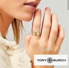 TORY BURCH TBL020 ロゴ入りリング　新品　サイズ:US7