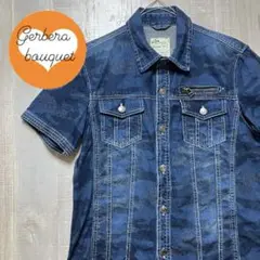 メンズ　シャツ　半袖　デニム　古着