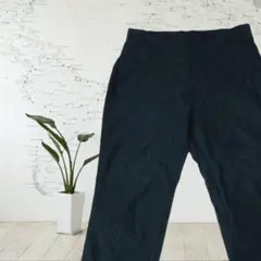 レディース【L】カジュアルパンツ ウエストゴム ストレッチ ブラック