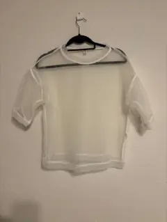 シースルー ホワイト 半袖トップス