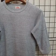 日本製 HRM ストレッチフライス7分袖 カットソー 灰×黄