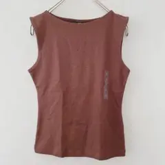 ユニクロ　ブラウン ノースリーブ Tシャツ S