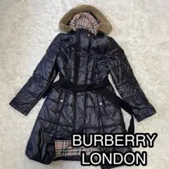 BURBERRYLONDON ダウンコート ノバチェック フード付き ベルト付き