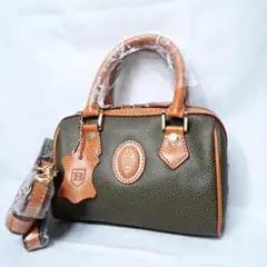 BELLE 2way ショルダーバッグ ミニボストン ハンドバッグ カーキ