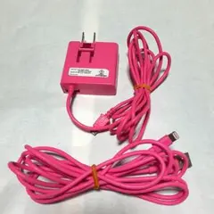ピンク USB充電器 マイクロUSBケーブルセット　JETオズマ株式会社