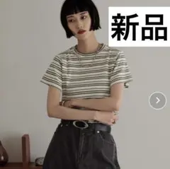 【新品】ローリーズファーム　フライスチビＴシャツＳＳ　ホワイトボーダー