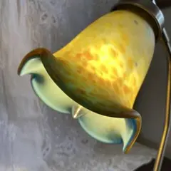 フランス　ビンテージ　ランプシェード　神秘的な湖の様　ガラスシェード
