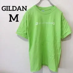 GILDAN 【M】 グリーン 黄緑 Tシャツ 半袖 バックプリント かわいい