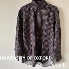 UNIVERSITY OF OXFORD ボタンダウン柄長袖シャツメンズLサイズ