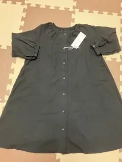 【新品】ベルメゾン　綿100 シャツ　ワンピース　黒　110