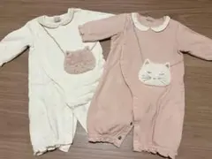 プティマイン ねこロンパース セット　双子