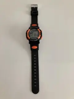 防水デジタル腕時計 ブラック・オレンジ