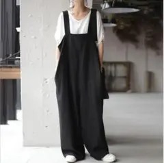 オーバーサイズ オールインワン サロペットパンツ ゆったり ワイドパンツ
