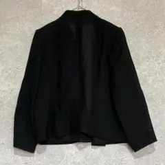【NINA RICCI】ニナリッチ（15AR）ノーカラージャケット＊透け感＊黒