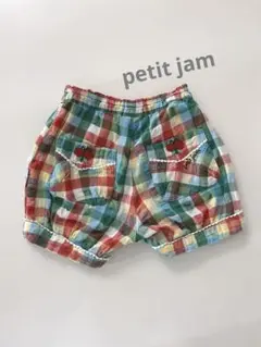 petitjamプチジャムブロックチェックベビーショートパンツちょうちょ90cm