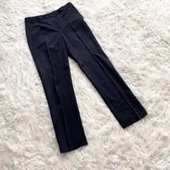 美品　セオリー　ウールパンツ　ストライプ　ネイビー　サイズ0 クリーニング済