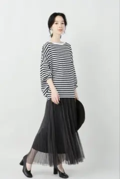 【R'IAM PLAGE】“FEMININE ボーダー T ブラウン