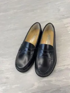 新品　ブラックレザー ローファー　トータス　19.5
