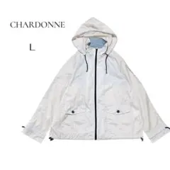 【CHARDONNE】フード付きジャケット L ジップアップ　パーカー　軽量
