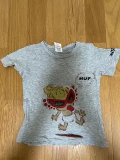 子供用グレーTシャツ キャラクタープリント