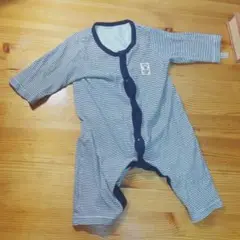 【美品】綿100％♪ボーダー長袖ロンパース 60〜70サイズ