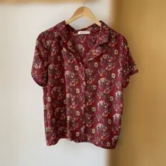 ヴィンテージ　レトロ　花柄　シャツ　ポリエステル製100%　Lサイズ