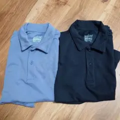 無印良品 無印 ＵＶカット 半袖 ポロシャツ ブラック スモーキー ブルー