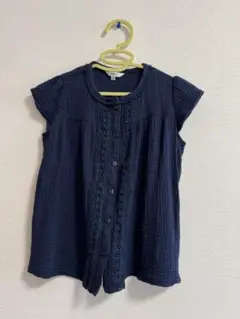 シップスキッズ　SHIPS KIDS ブラウス　ネイビー コットン100% 美品