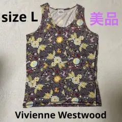 VivienneWestwoodタンクトップノースリーブ総柄オーブオーヴプリント