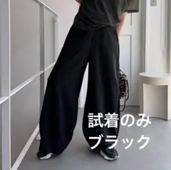 cft. シフト リネンタッチカーブパンツ ブラック