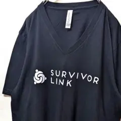 ベラキャンバス サバイバーリンク アメリコーロゴ Tシャツ ブラック黒L古着