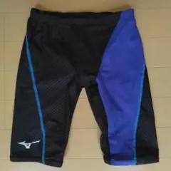 Mizuno 男の子用水着 黒/紫 ストライプ　サイズXS