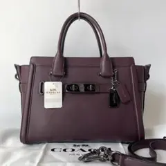 【新品タグ付き】コーチ スワッガー ハンドバッグ 2way レザー ボルドー