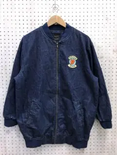 ワッペンいっぱい! ZARA 古着 ロング丈デニム ボンバージャケット