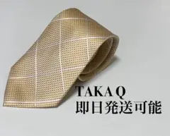 週末価格　TAKAQ ゴールド チェック柄ネクタイ