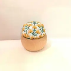 ウッドボウル　ピンクッション　ミモザ