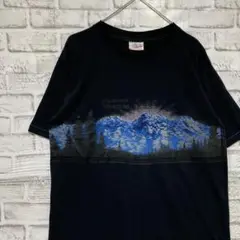 USA製90sヴィンテージTシャツ！シングルステッチ　ブラック半袖古着L78