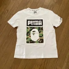 アベイシングエイプ×PUMA カモフラージュ柄 Tシャツ ホワイト