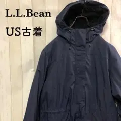 US古着LLBeanエルエルビーンナイロンジャケットアウター無地ノームコア紺