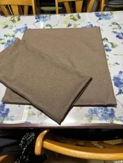 ブラウン ジッパー付きクッションカバー　　２枚(55×59)
