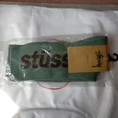 Stussy ロゴ入り 緑色 ソックス 9-13