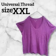 Universal Thread【XXL】 Tシャツ 半袖 Vネック 紫