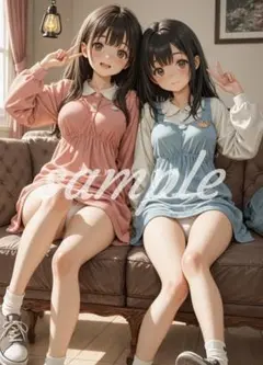 p-12[4K 高画質] A4 ポスター 美少女 美女 かわいい イラスト お尻