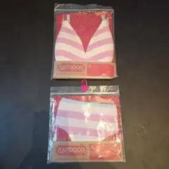 未使用 アウトドアプロダクツ ボーダーブラトップ&ショーツセット L ピンク