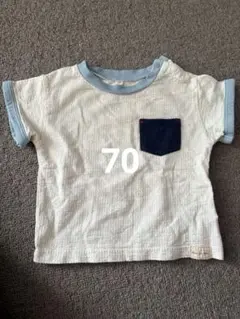 ホワイトTシャツとライトブルーTシャツセット ベビー 60 70